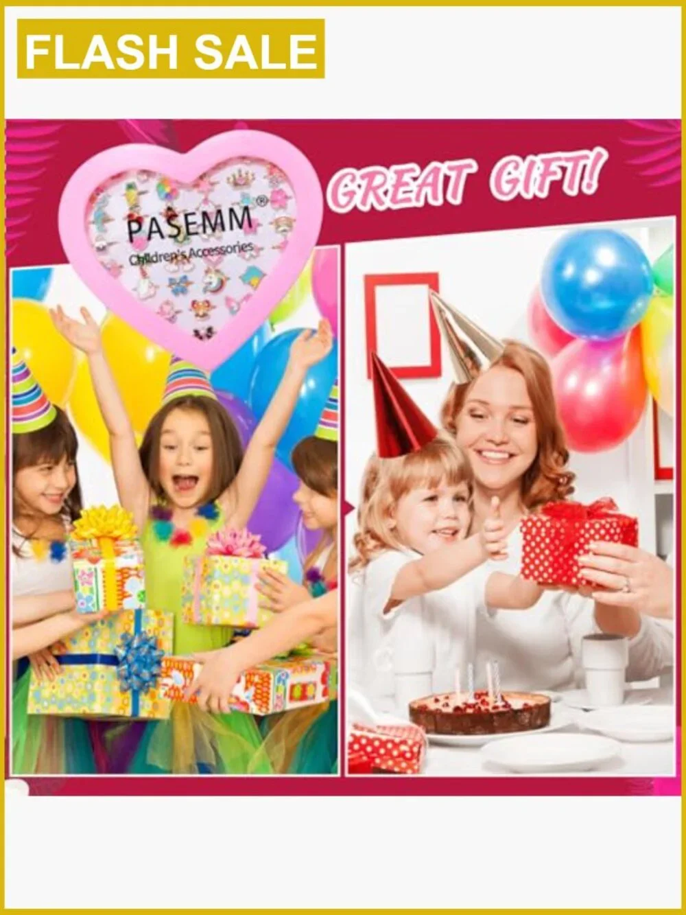 36 Piece Kids Play Ring Set for Girls - Adjustable Unicorn Rings Toys in Gift